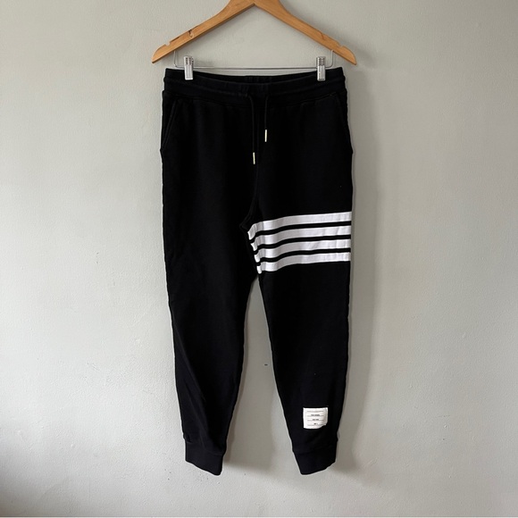 Thom Browne Double Face Knit Tonal 4-bar Sweatpants Size Small - Picture 2 of 11
